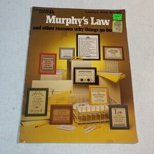 vintage book cross stitch patterns Murphys Law quotes Leisure Arts 1984 339